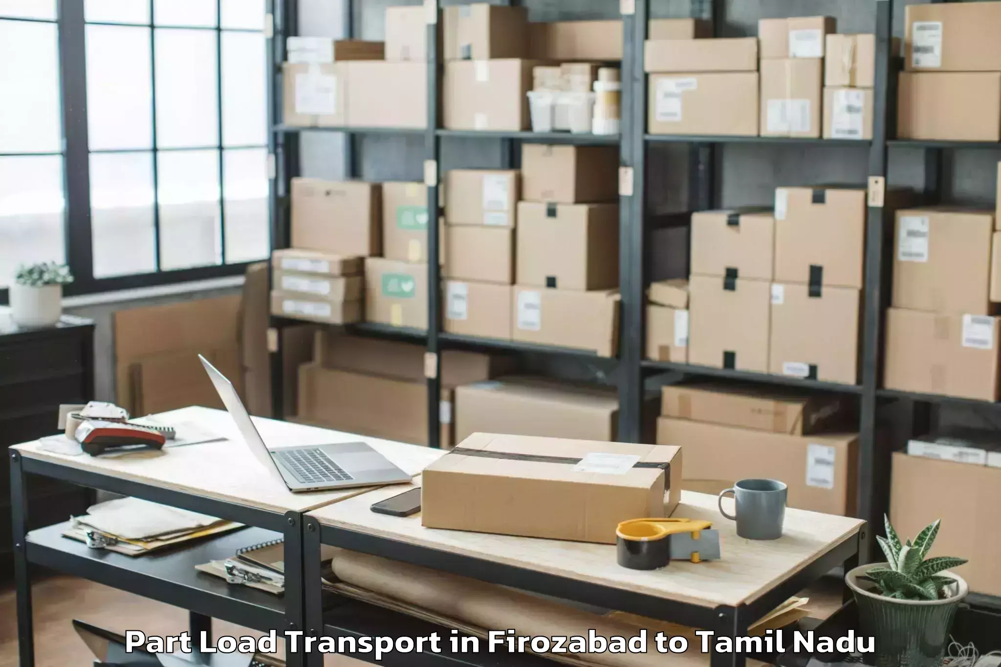 Get Firozabad to Karambakkudi Part Load Transport